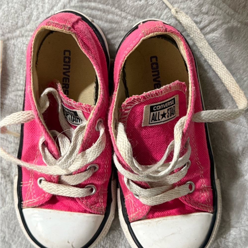 Converse Pink Canvas Sneakers with White Rubber Soles